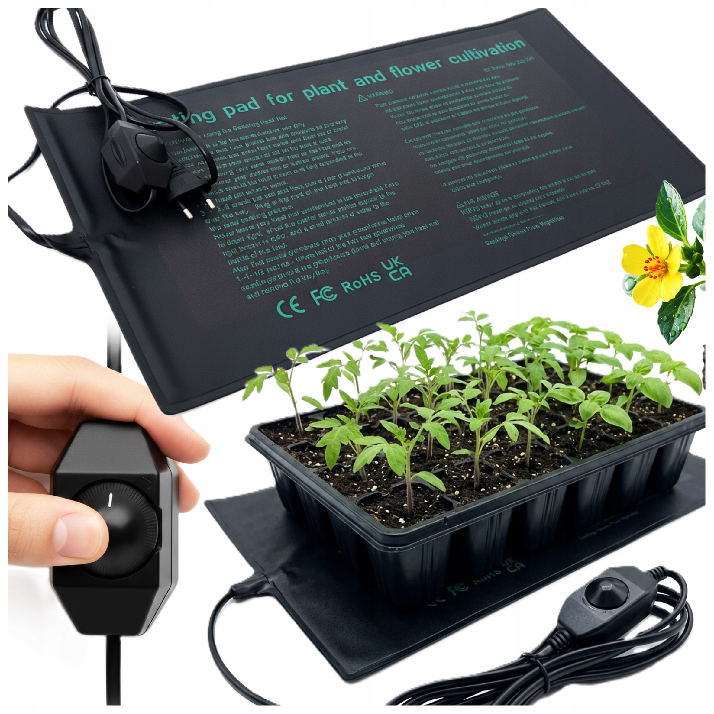 Mata Grzewcza Do Sadzonek Ogrzewacz Roślin 25x50 CM Z Regulacją Wodoodporna