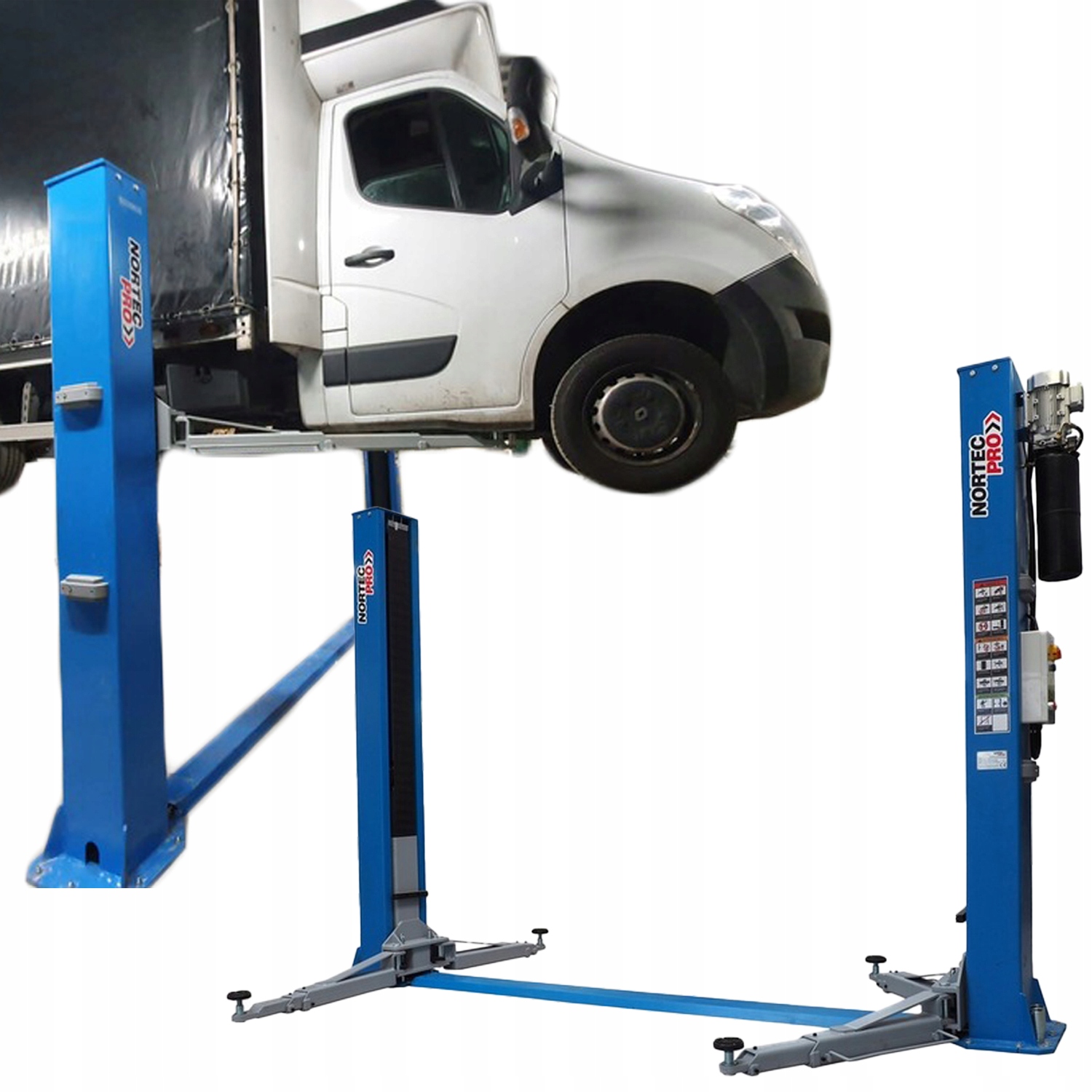 PODNOŚNIK SAMOCHODOWY DWUKOLUMNOWY DO BUSÓW OSOBOWYCH AUTOMAT 5,5T NORTEC
