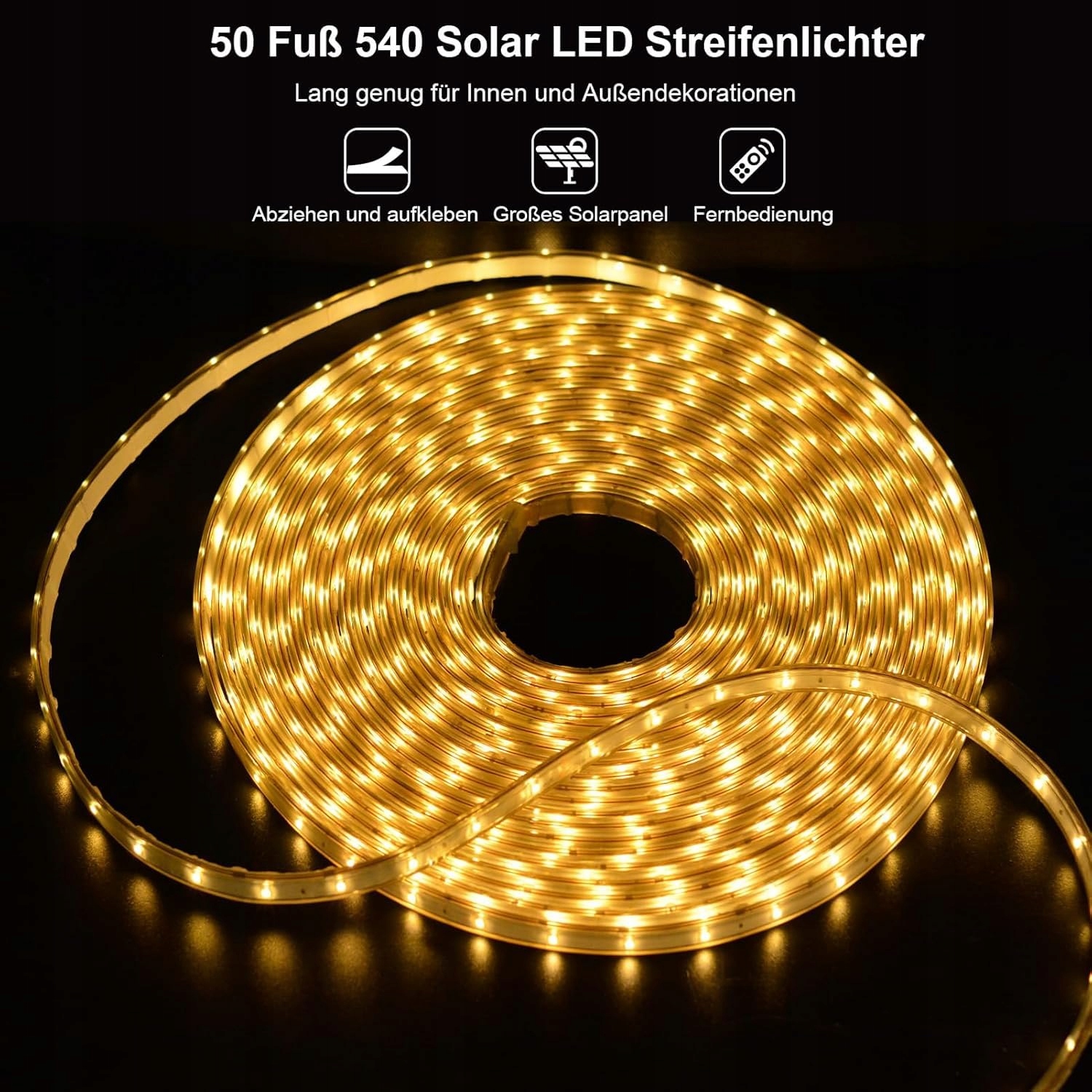 DBFAIRY Solarny Pasek LED 15M 540 LED IP68 Wodoodporny Ogród Balkon — miniatura 2