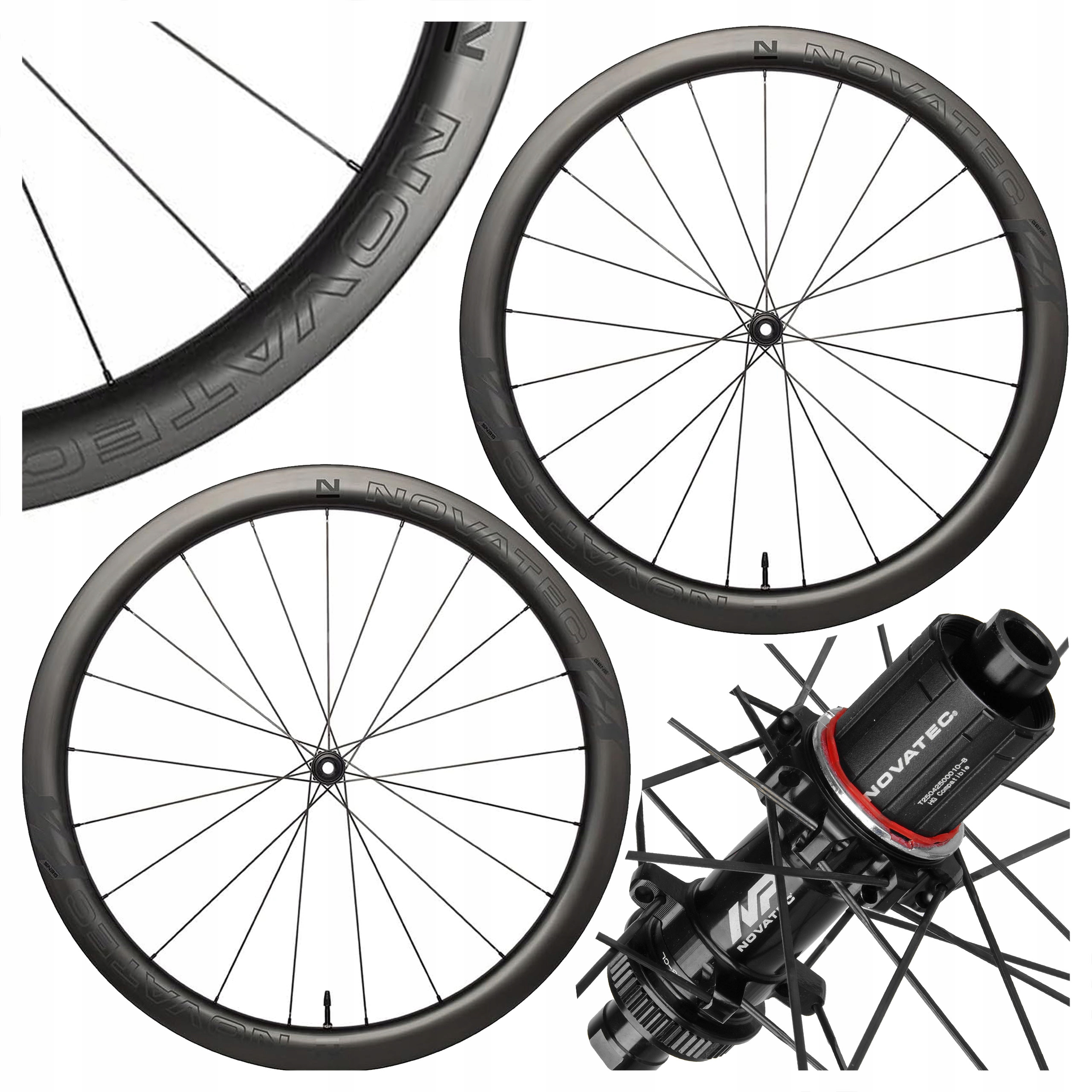 Koła Rowerowe Szosowe Novatec R4 Pro+ CL Hg Carbon Tubeless 12x100 142 mm