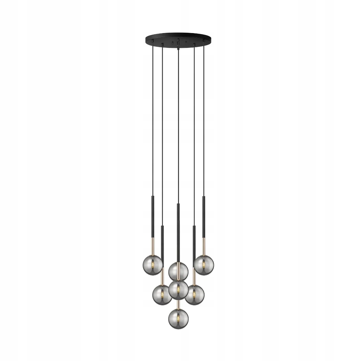 Zuma Line Závesná lampa 7xG9 čierno-zlatá 46 cm