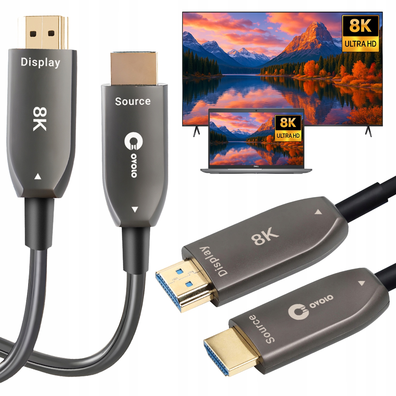 Hdmi optický kabel Aoc Premium 10 m eARC Dolby Atmos 8K Domácí Kino 3D