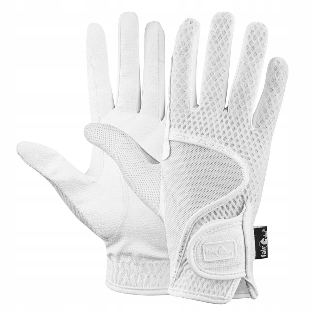 Rękawiczki jeździeckie białe Lola 10 lat