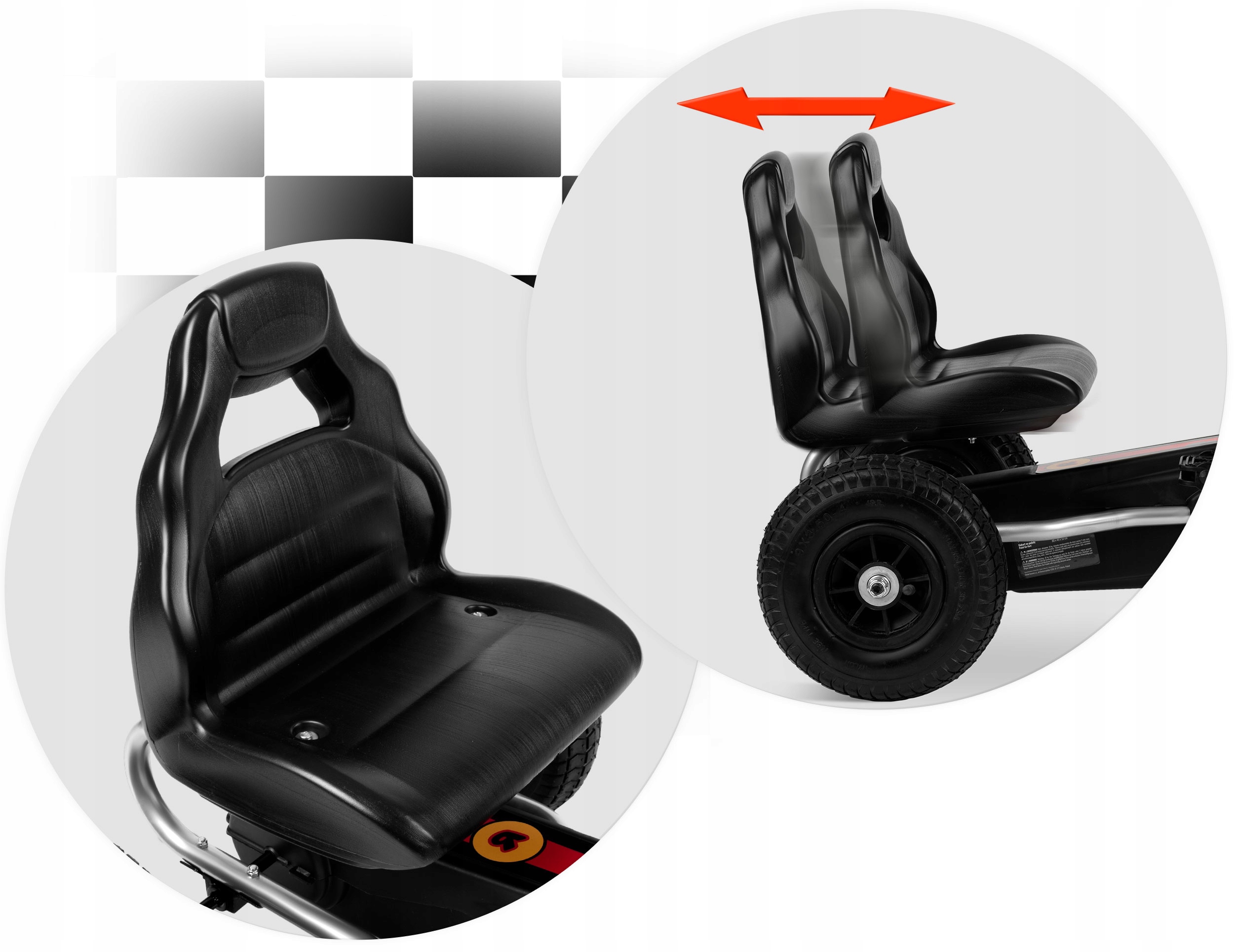 Gokart dziecięcy na pedały RK-591 czerwony Kolor czerwony