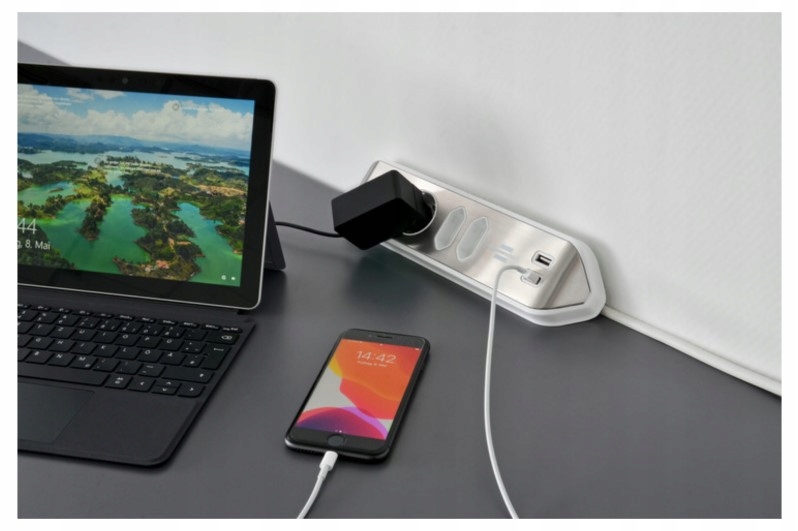 Listwa Zasilająca Usb Biurkowa Nowoczesny Design