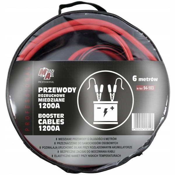 

Moje Auto Professional Kable Rozruchowe 1200A 6M