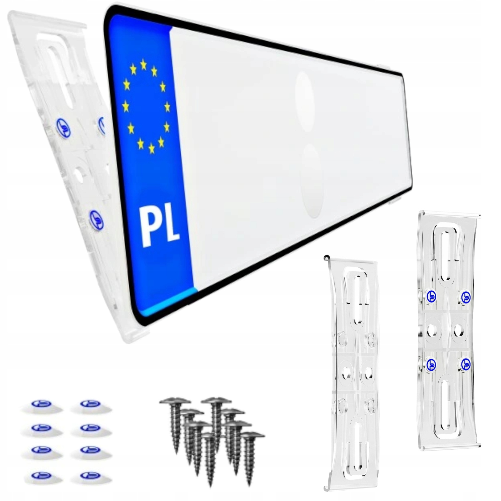 

Bezramkowe mocowanie tablicy rej. Ramka Pl FrameX