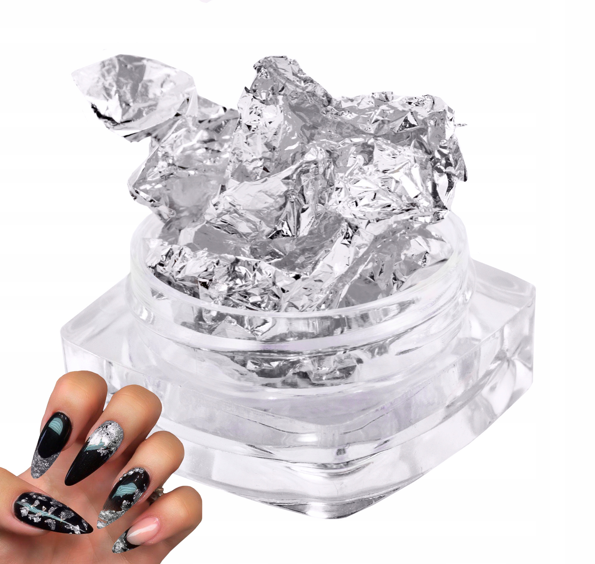

Pazłotko Folia do Zdobień Paznokci Srebrna Silver