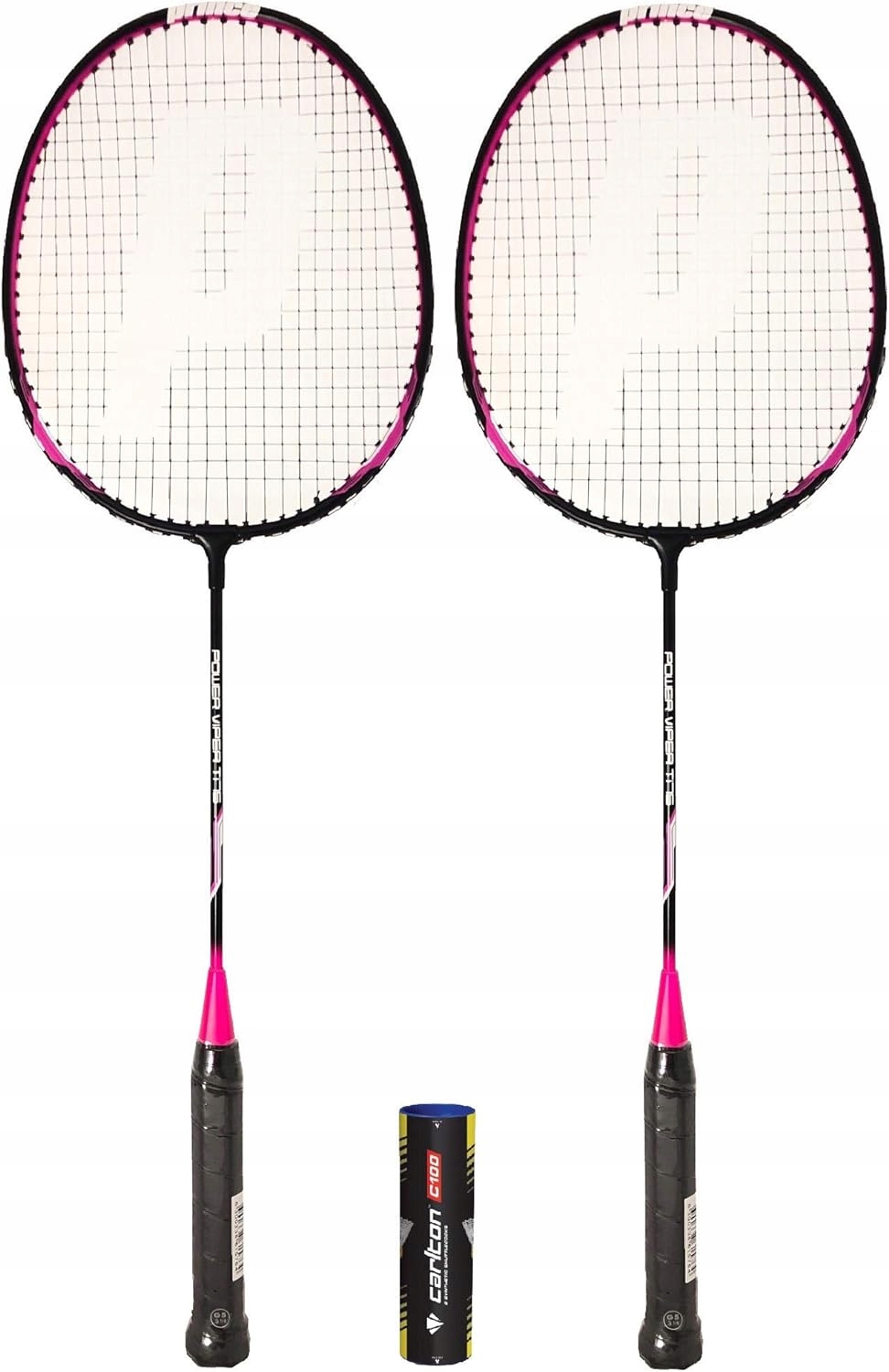 2 x badmintonová raketa Prince Power 75 Ti Viper míčky a obal