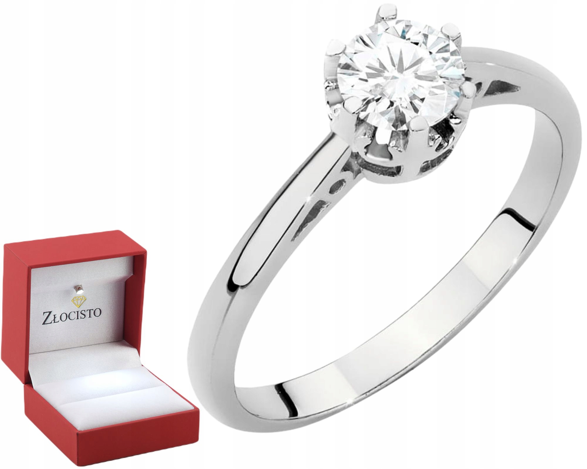 Prstýnek Z Bílého Zlata S Laboratorním Briliantem 585, Každá Velikost