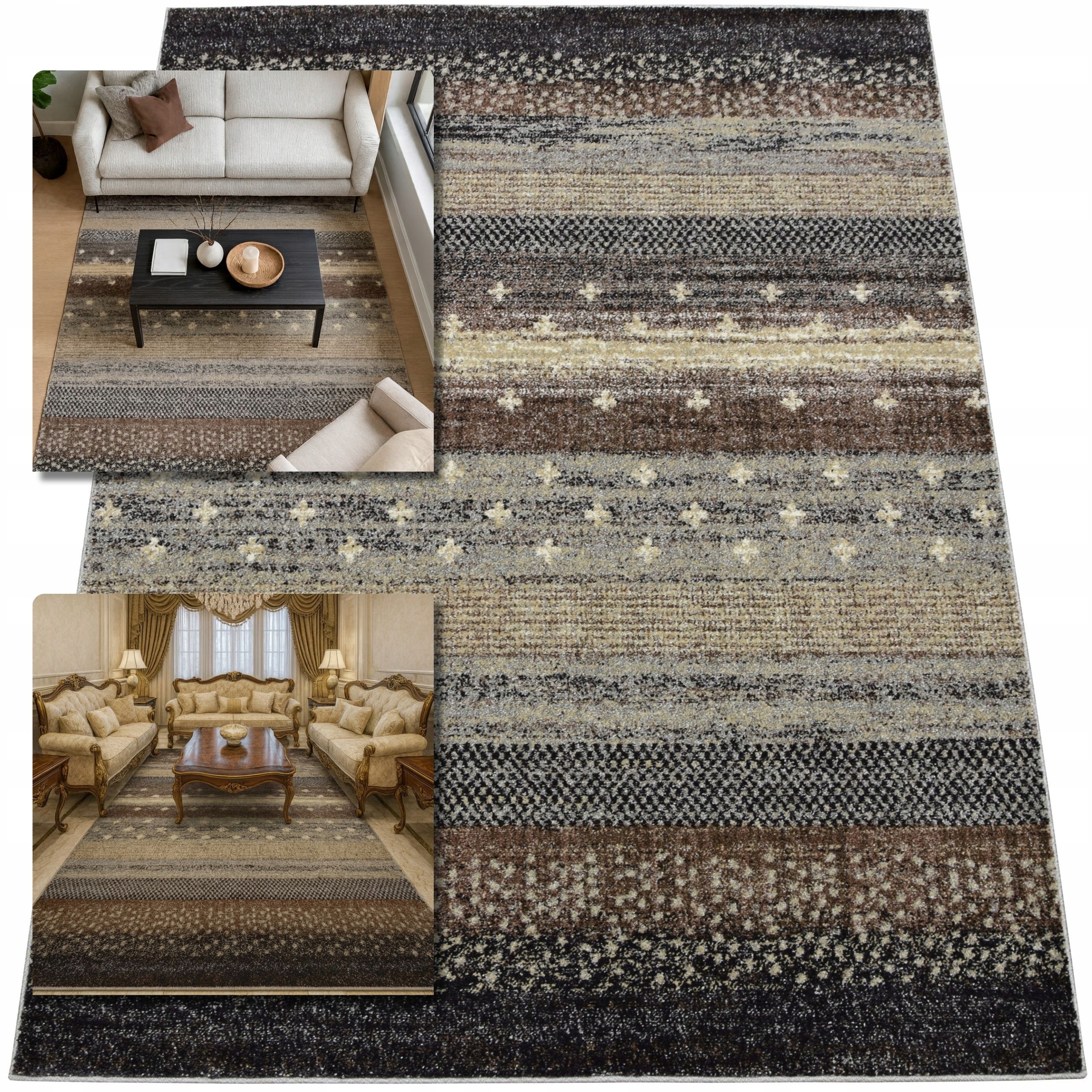 Koberec 160x230 Adventure Hnědý Koberec Do Obývacího Pokoje Loft Moderní Koberec