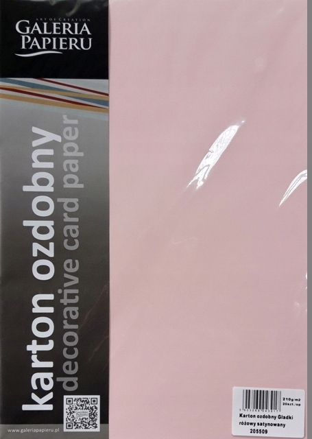 

Karton ozdobny Gładki 210g Różowy Satyna 205509