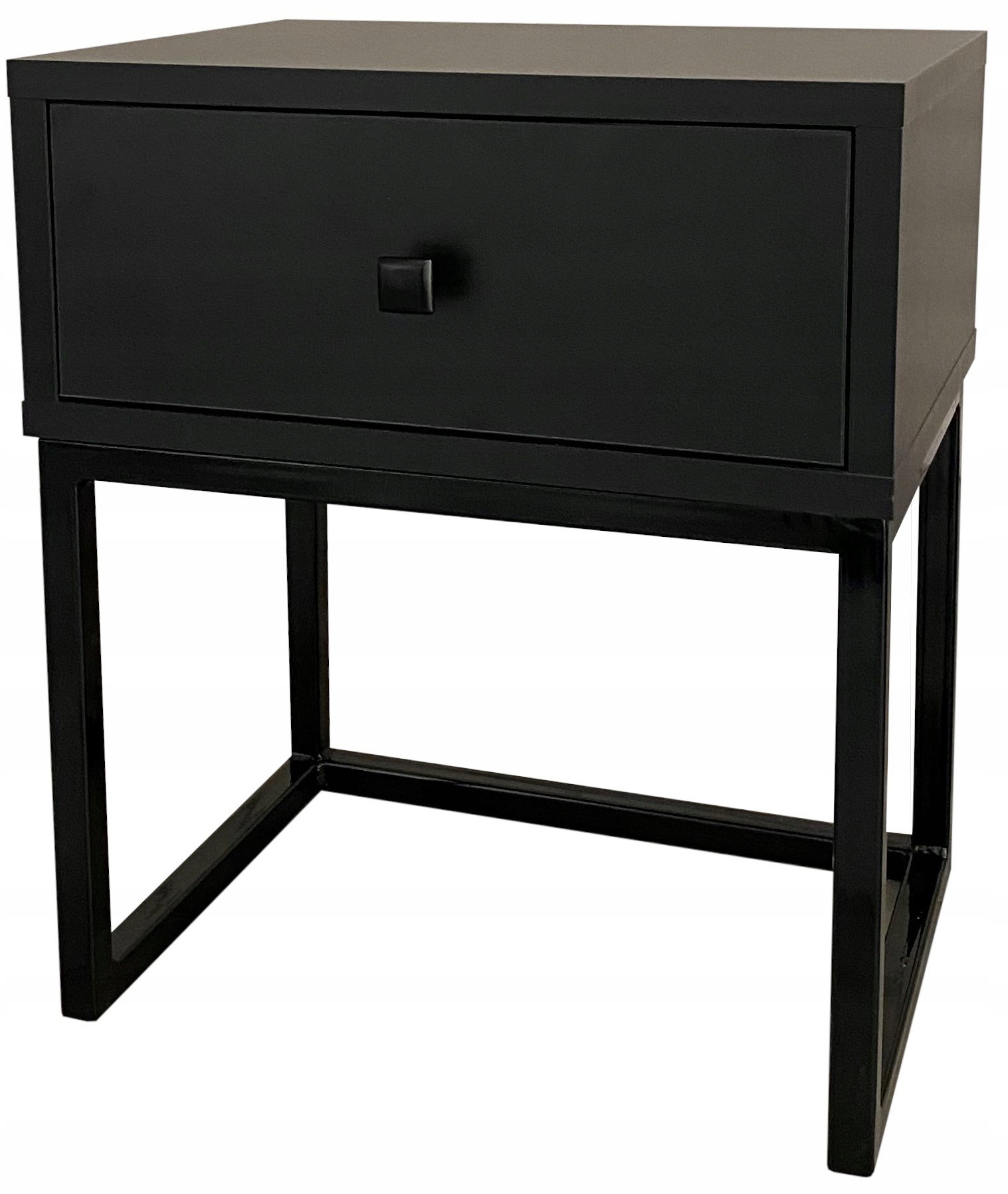 

Szafka nocna czarna loft stelaż stolik czarny