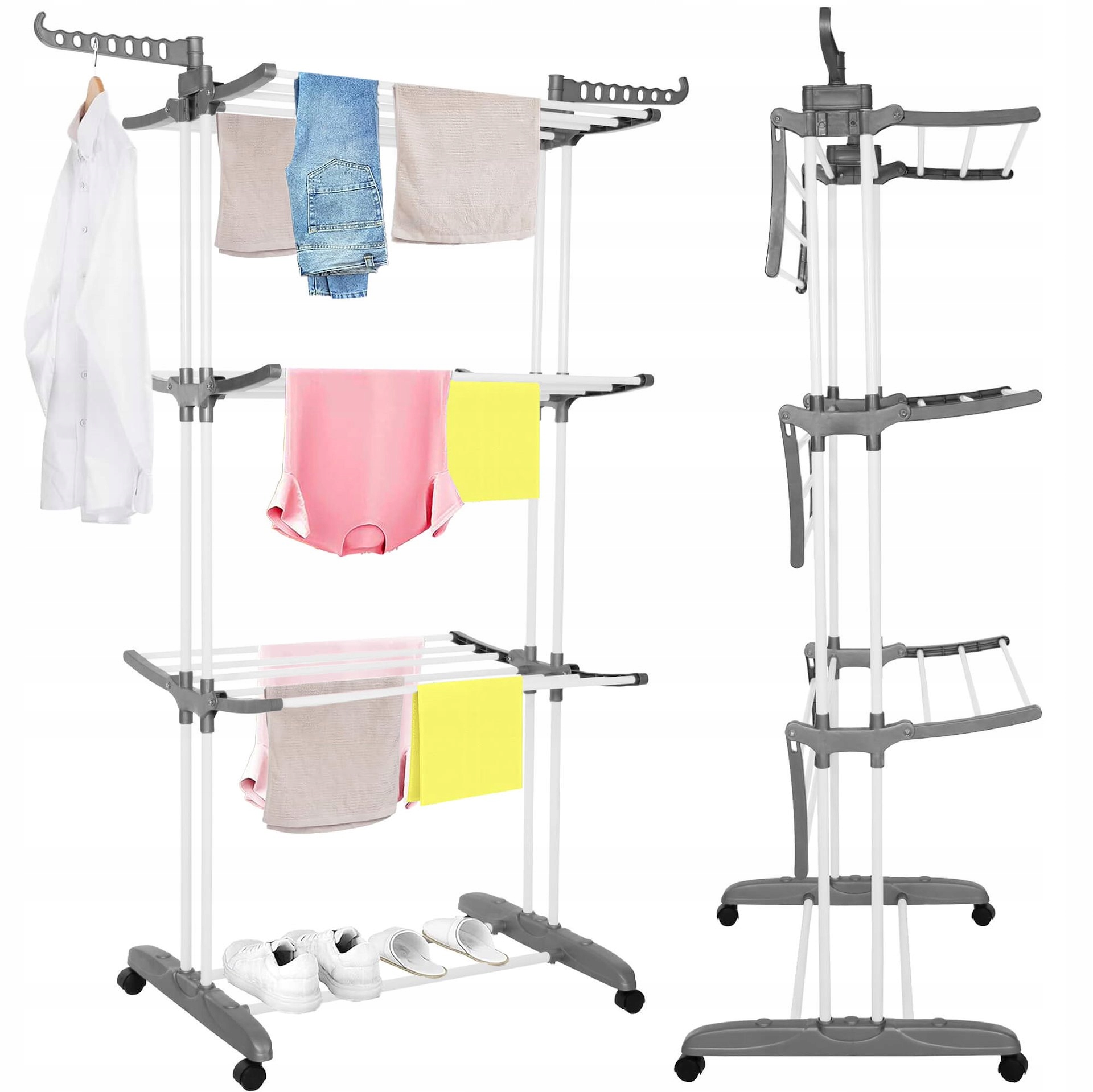 Levně Sušák Na Prádlo Rozkládací Stojící Prádlo 24 tyčí
