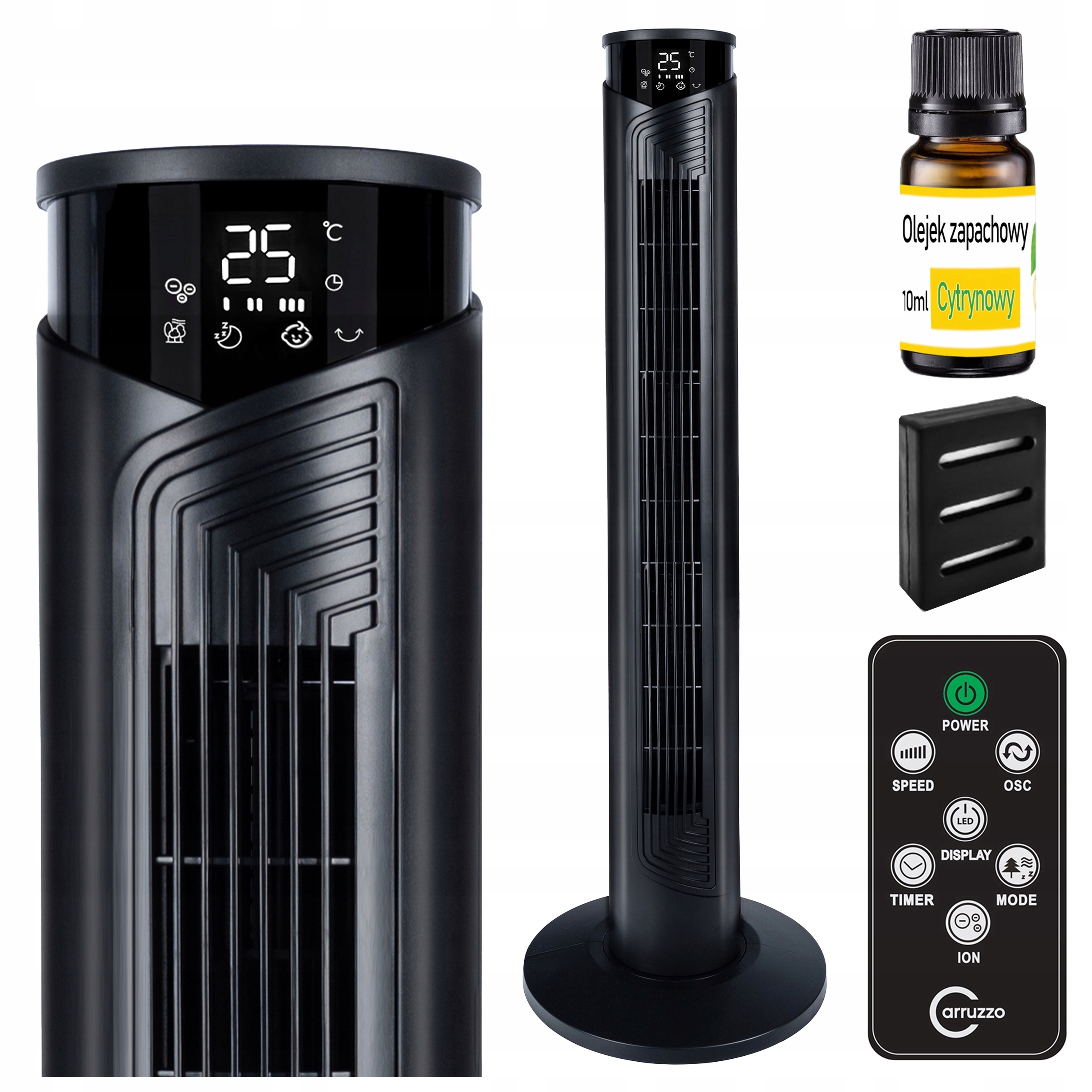 Stĺpový Ventilátor Ventilátor Podlahový XXL Led Ionizácia Olej