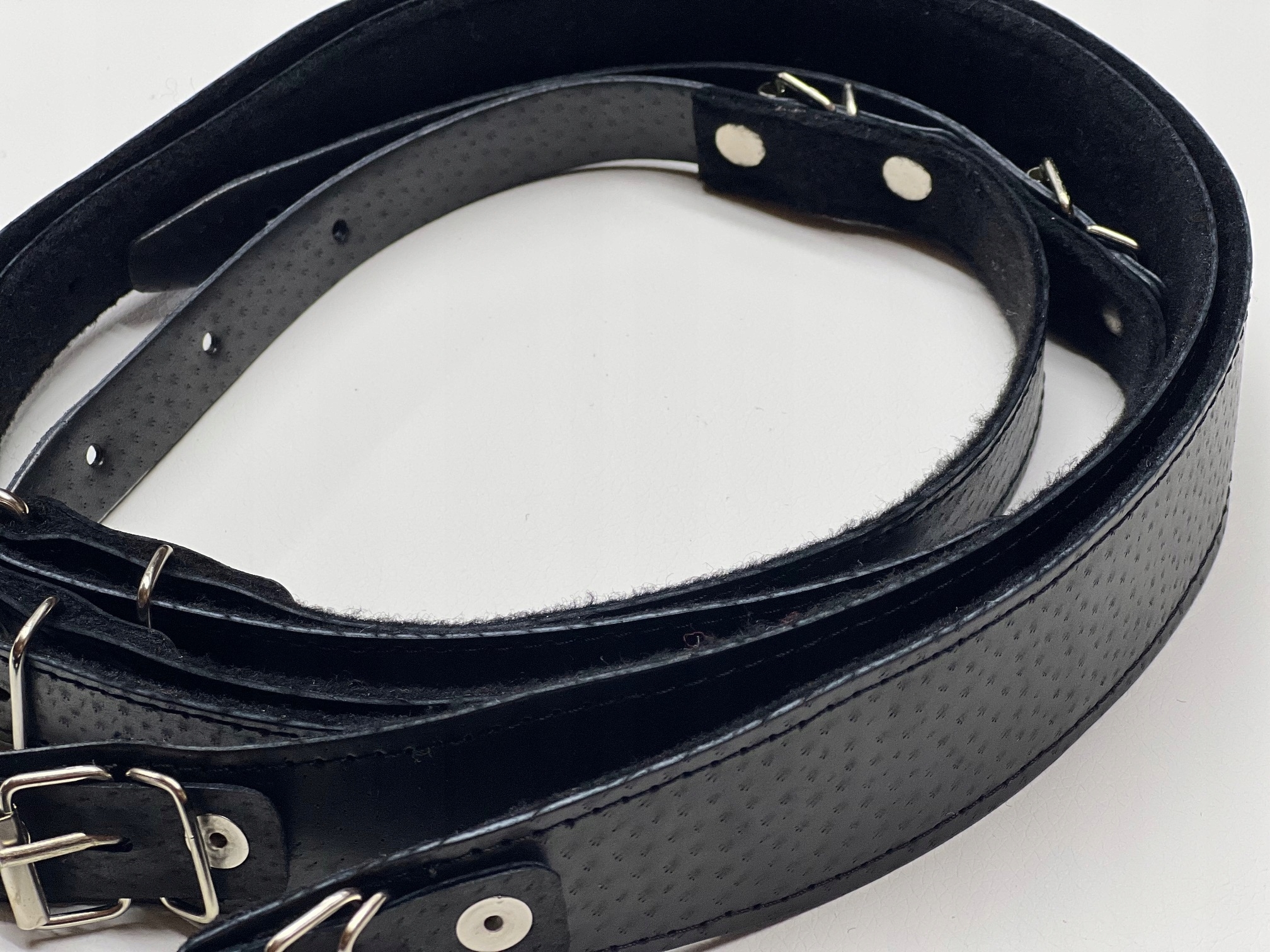 Pasy nośne do akordeonu CZARNE skóra/filc 48-60