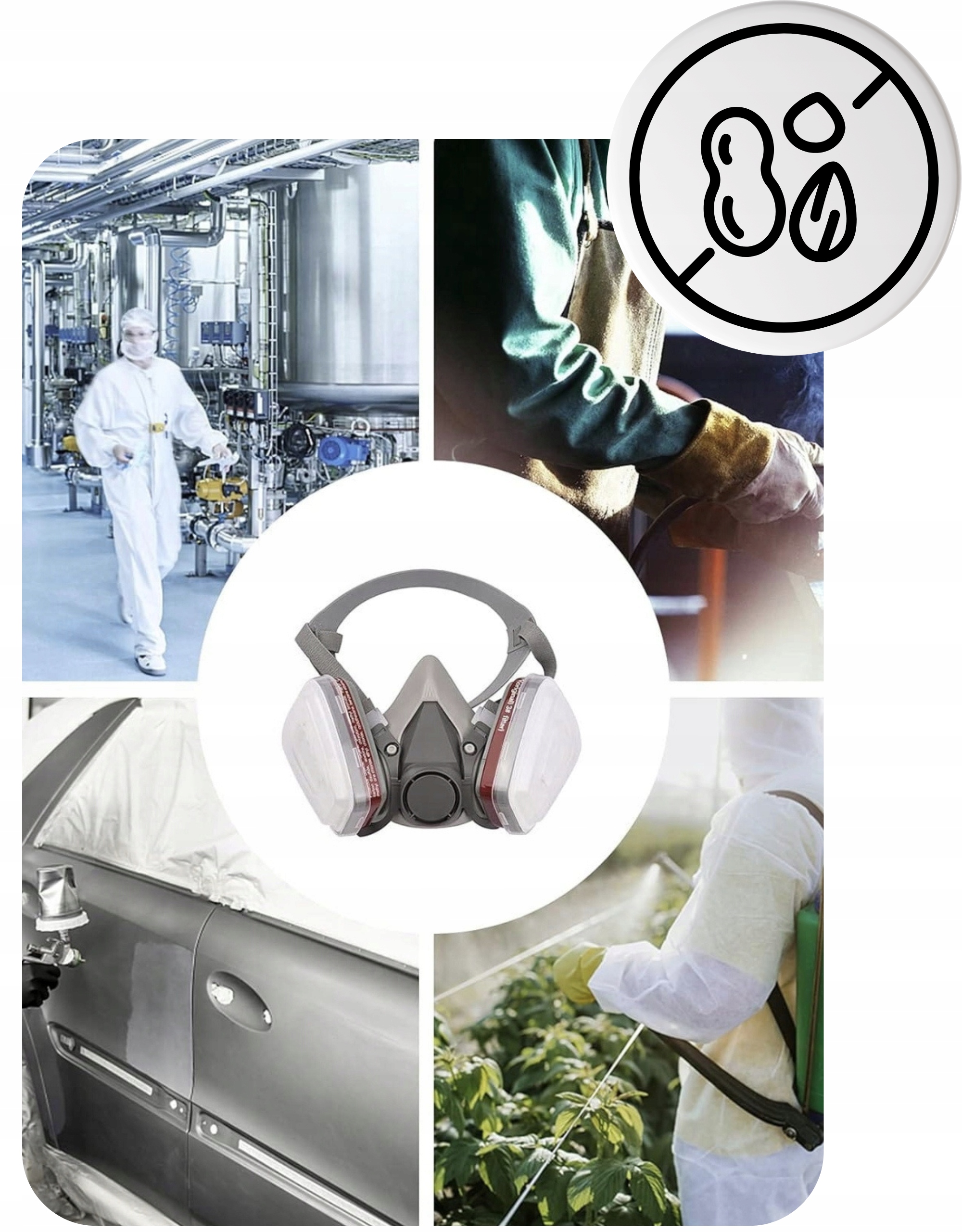 MASKA LAKIERNICZA PÓŁMASKA OCHRONNA PRZECIWPYŁOWA ZESTAW FILTRY WKŁADY Model 6200