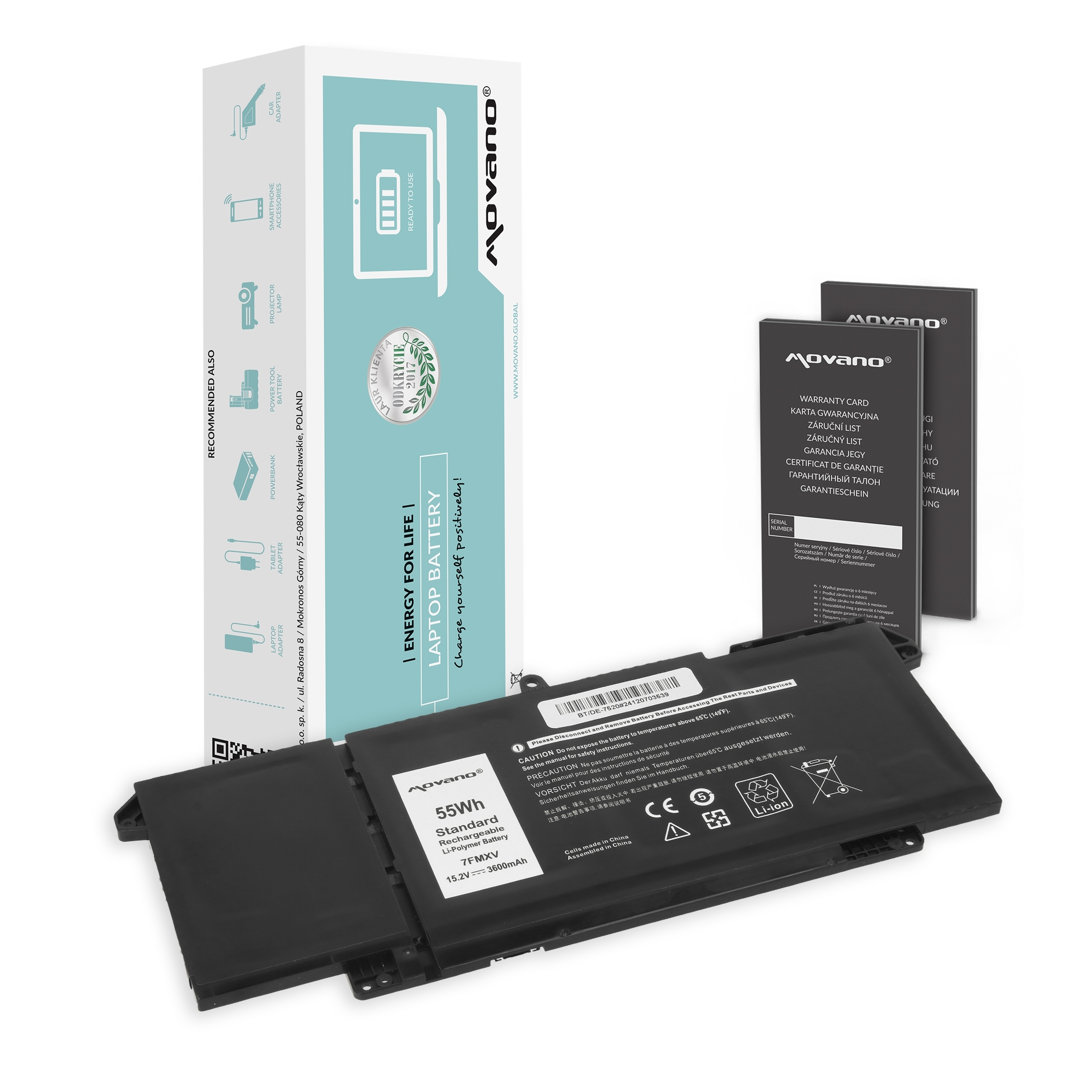 Bateria 07FMXV 7FMXV 9JM71 do Dell Latitude 5320, 7320, 7520