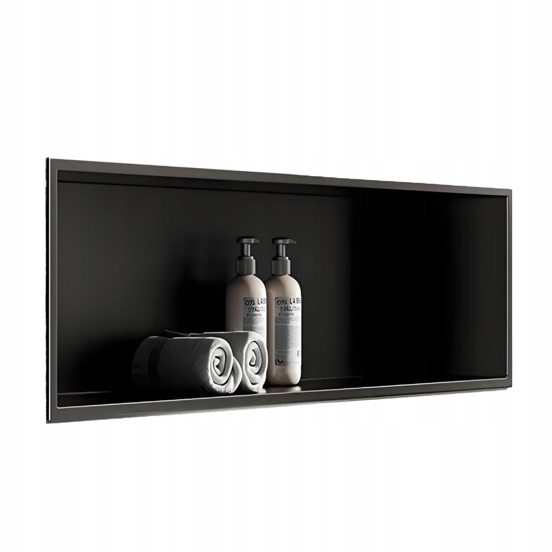 Koupelnová Polička Podomítková 60x30x10CM Černá Wall-box