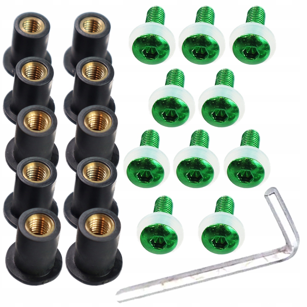 Gumowa Tulejka do Owiewek M5 x 14 Zielone Śruby