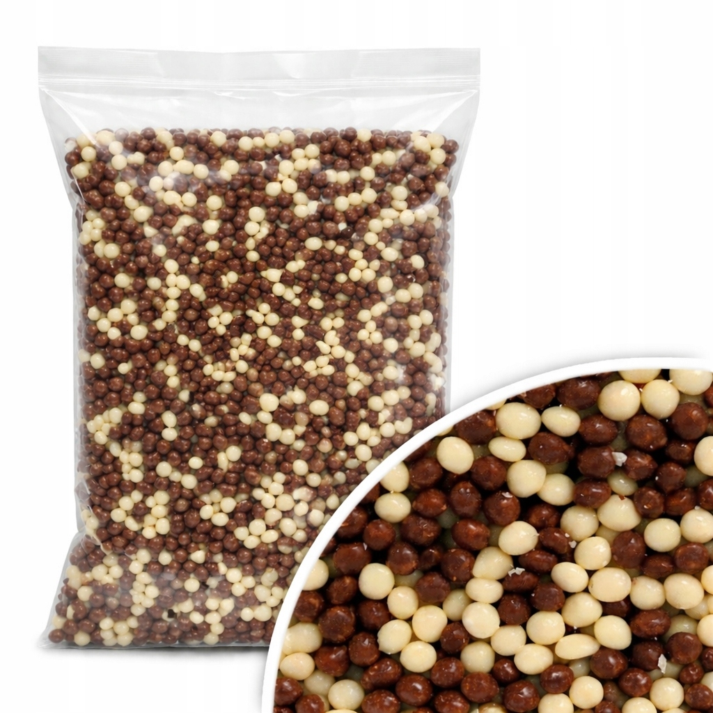 Posypka czekoladowa – chrupki w mlecznej i białej czekoladzie MIX 1 kg