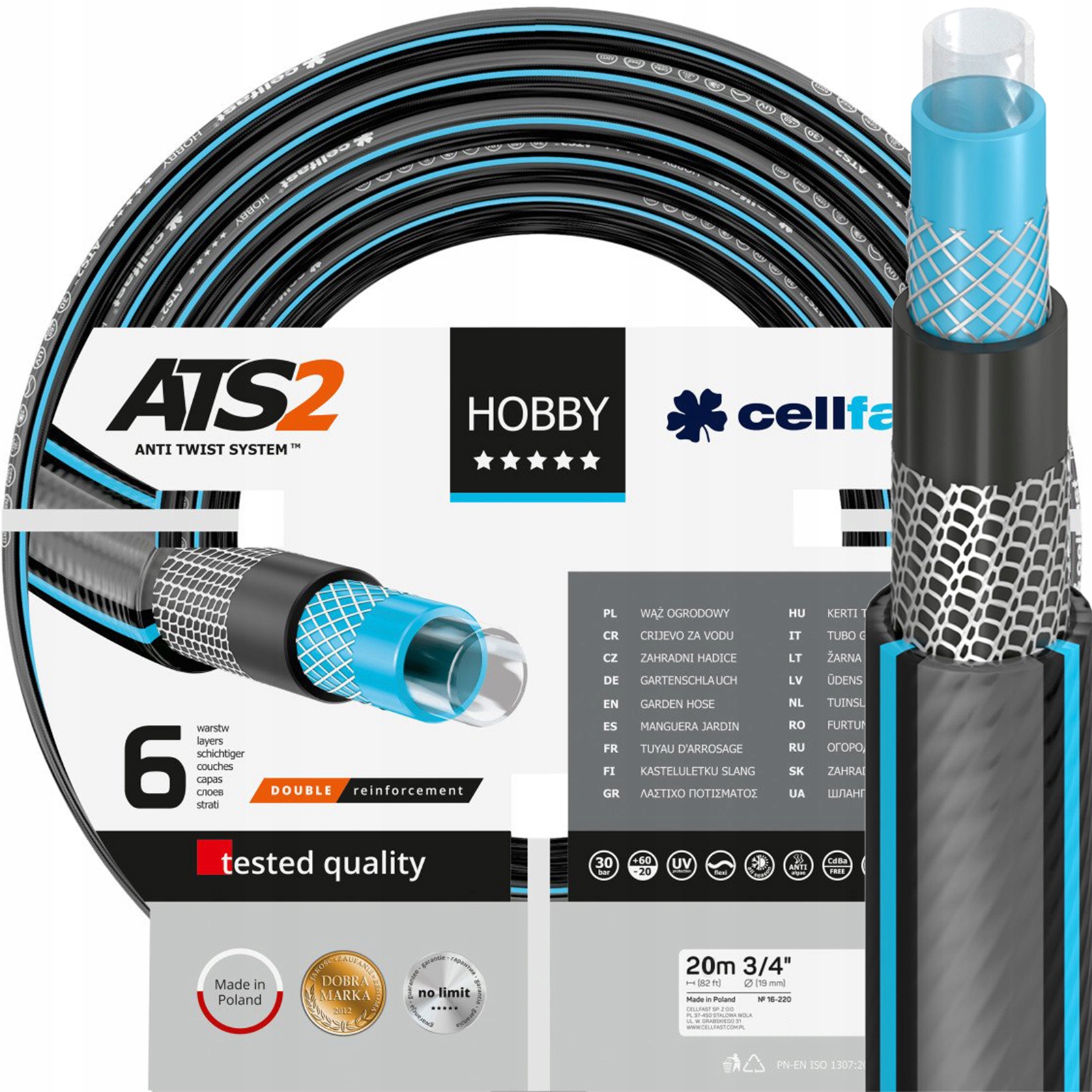 

Wąż Ogrodowy do Wody 3/4" 20m Mocny 6 Warstw