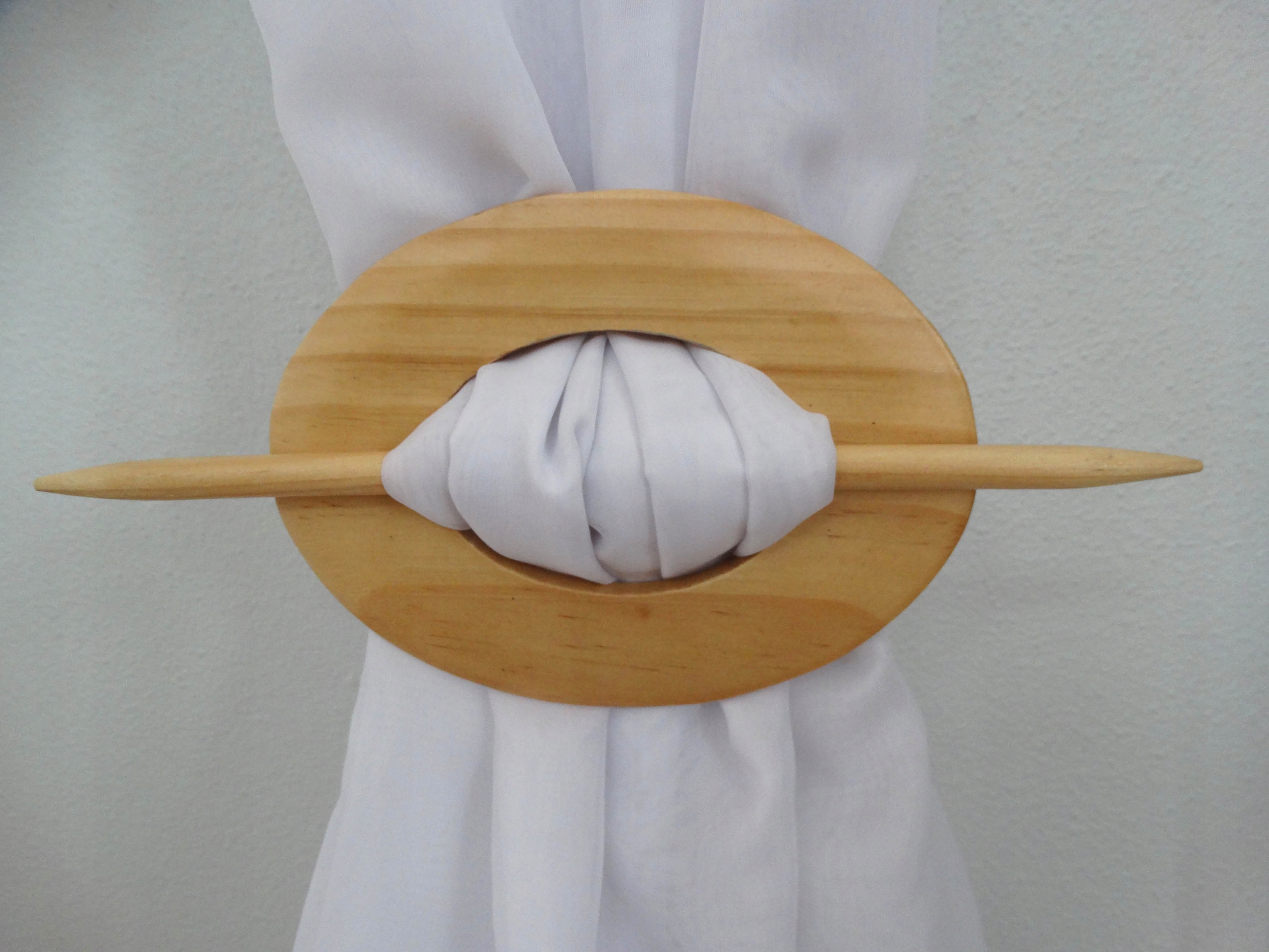 

Mg Elipsa Klamra duża do firan zasłon Natura drewn