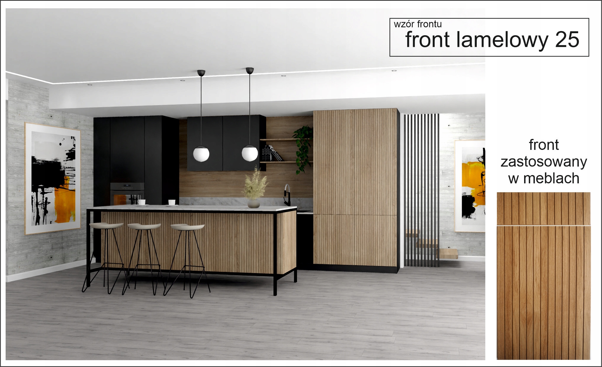 fronty meblowe lamelowe dąb ryflowane lamele