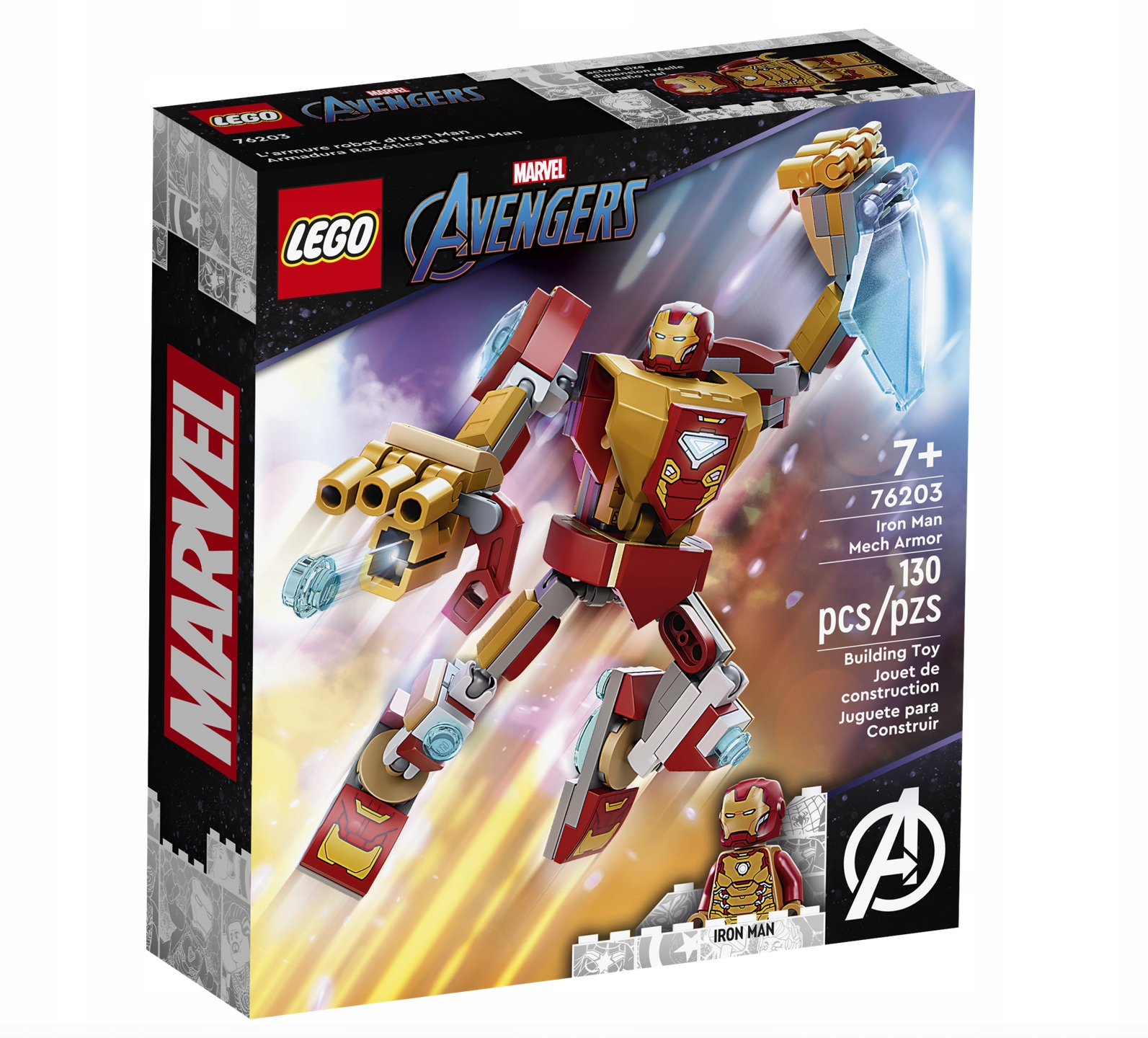 KLOCKI LEGO MARVEL AVENGERS MECH FIGURKA IRON MANA PREZENT DLA 7,8,9 LATKA Numer produktu 76203
