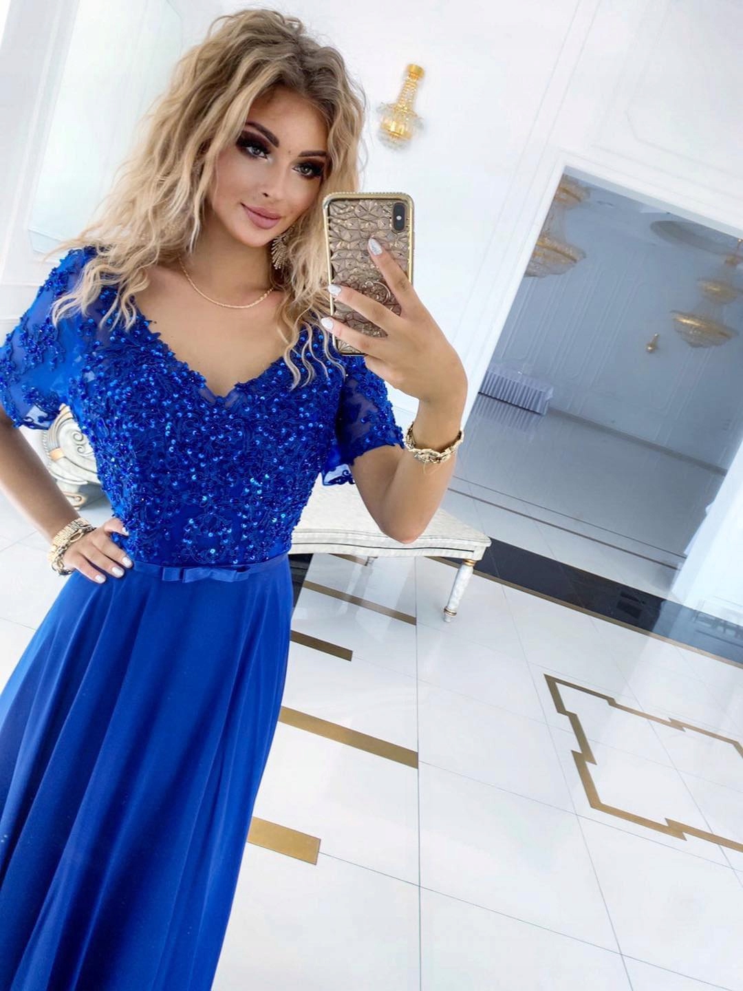 Šaty Modré Pretty Women Zirkony vel