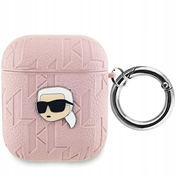 Etui Karl Lagerfeld Monogram Karl Head na AirPods 1 2 różowe Karl