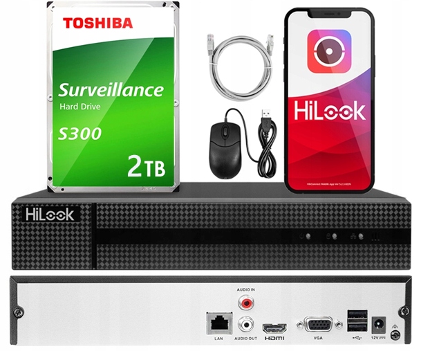 Ip rekordér 8 kamer Až 8Mpx HiLook od Hikvision NVR-8CH-5MP 2TB disk