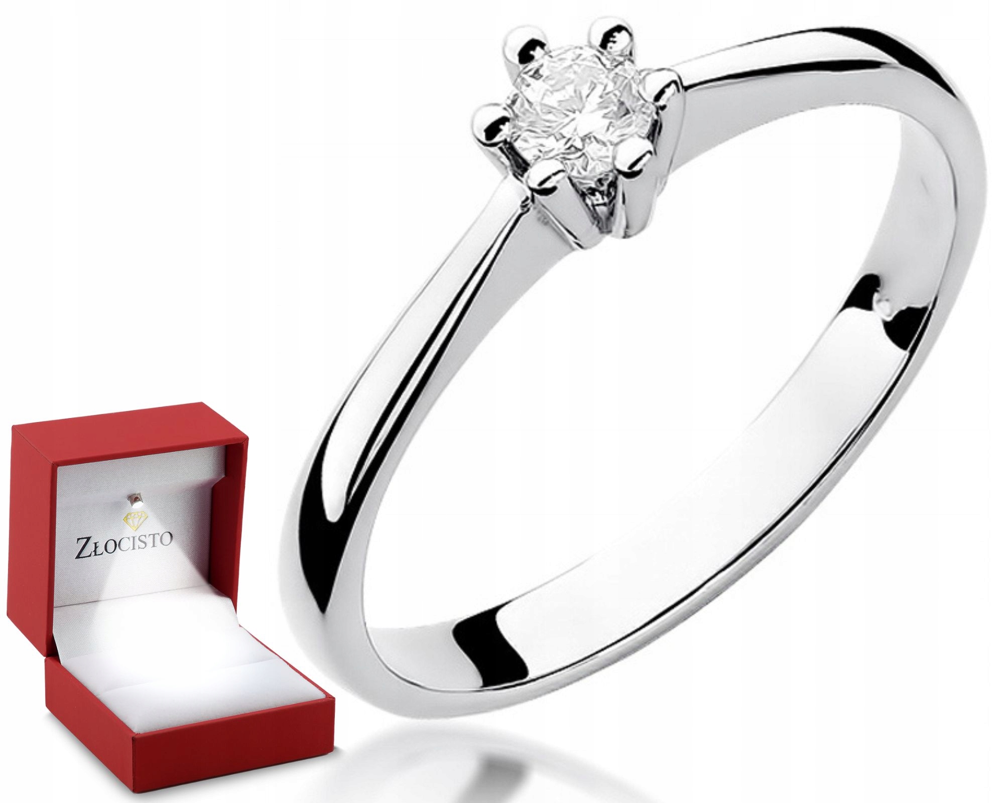 Prstýnek bílé zlato 585 briliant 0,15 ct obchod