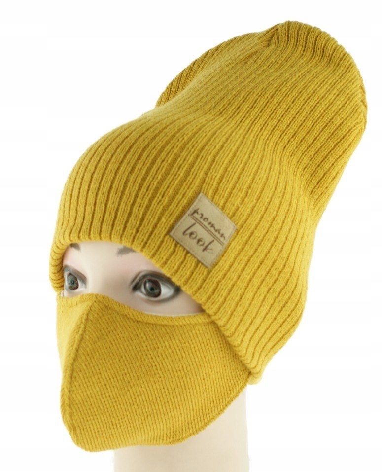 

Zimowa czapka przedłużana z maseczką ochronną
