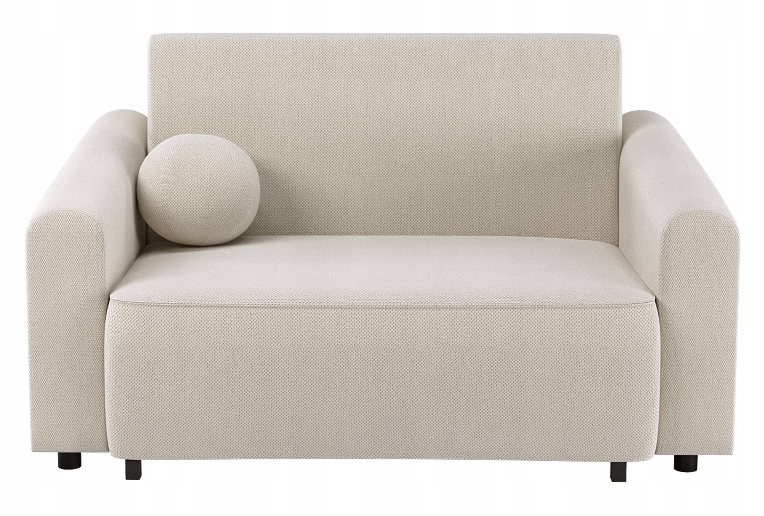 Rozkládací dvoumístná pohovka Stevio 150 cm, krémová, hydrofobní žinylka