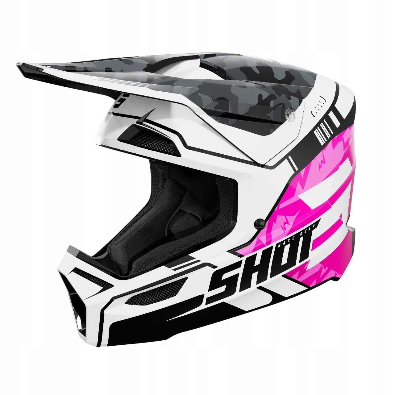 Offroadová Cross Enduro Prilba Detská Shot Furious Kid Flash Pink Glossy Yl