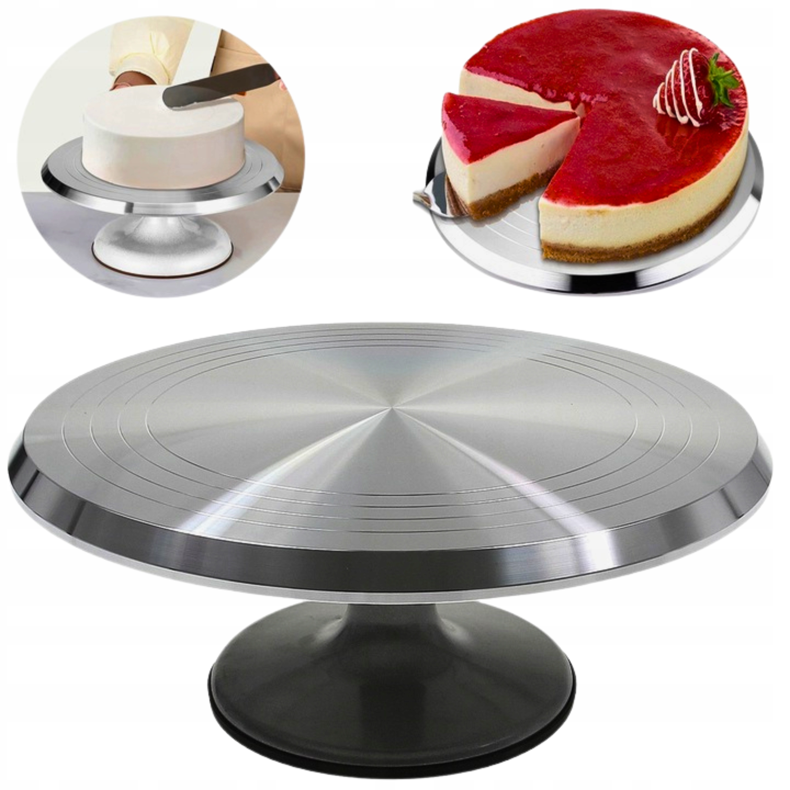 Patera Obrotowa Metalowa Talerz Dekorator Do Ciast Tortu XJ6011 30CM