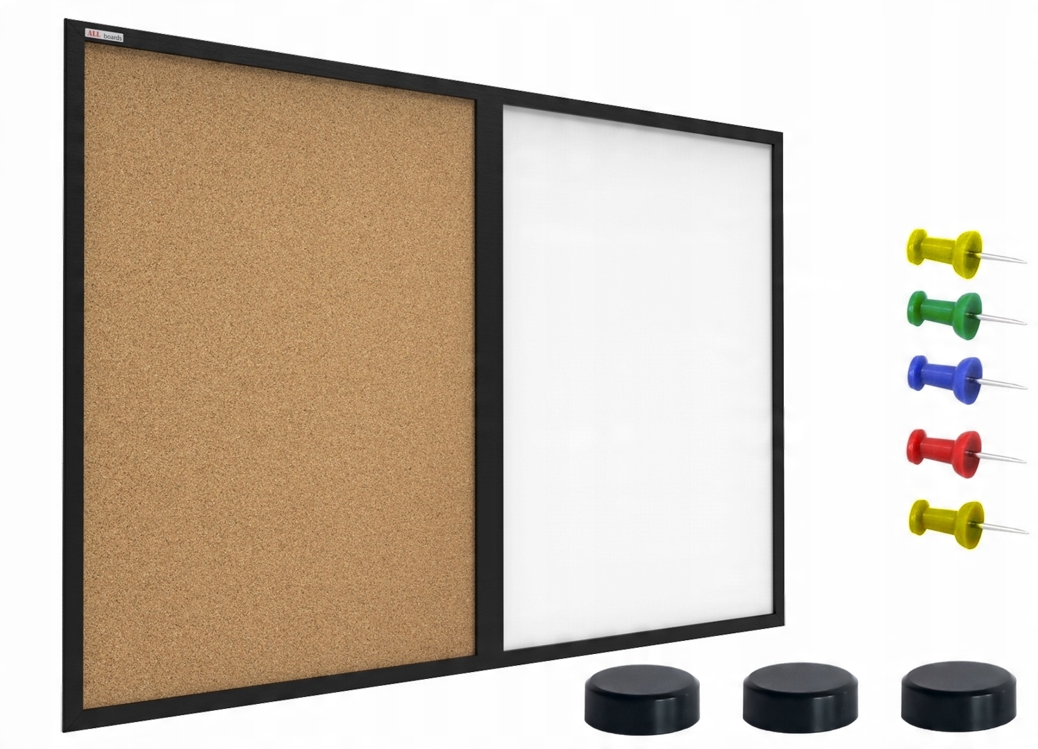 

Tablica magnetyczna biała korkowa 60x40 Mdf czarny
