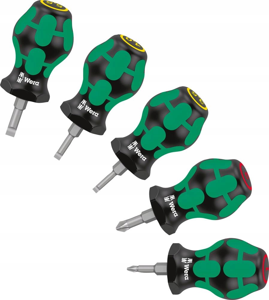 Sada 5 krátkých šroubováků Stubby Set 1, křížové Ph, ploché Wera