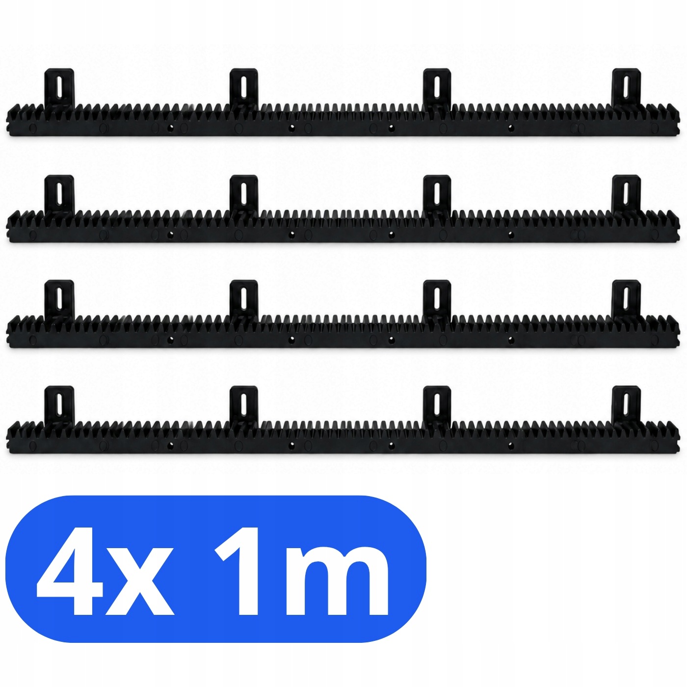 4x Ozubená Lišta Pro Posuvnou Bránu 1M Nylonová M4 Pro Pohony Polyamidová