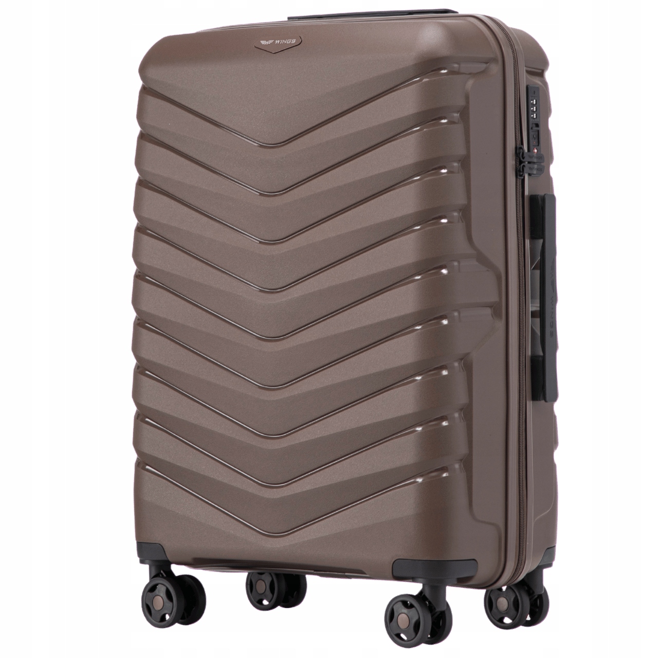 Kufr Wings tvrdý střední polypropylen PHX01 M Brown 63 l