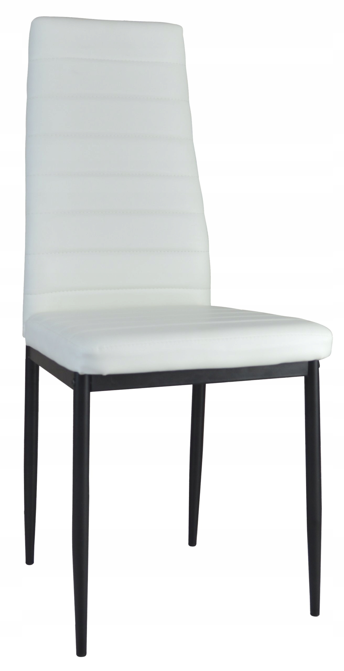 Krzeseło Brand tapicerowane biała ekoskóra przeszywane kuchnia jadalnia