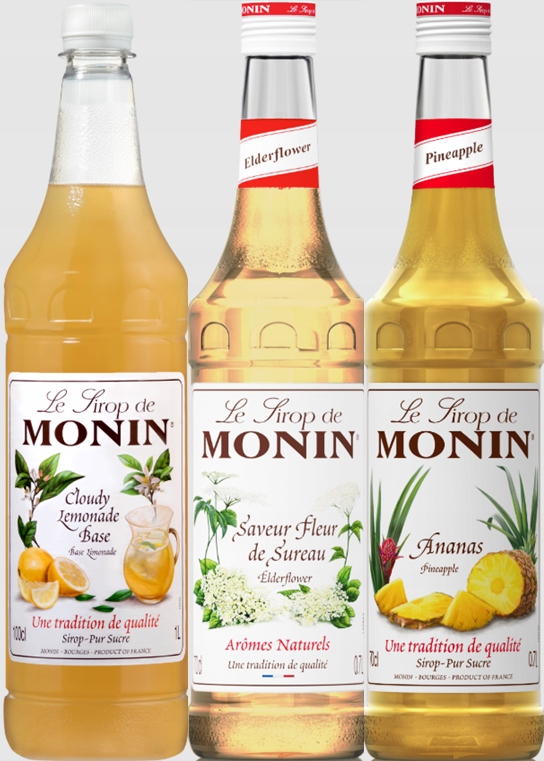 Zestaw letni do lemoniad i drinków Monin Cloudy, Kwiat bzu, Ananas