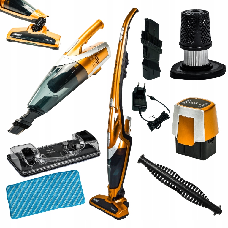 Odkurzacz pionowy mop myjący TurboTronic Power Aqua 3w1 bezprzewodowy Miedz