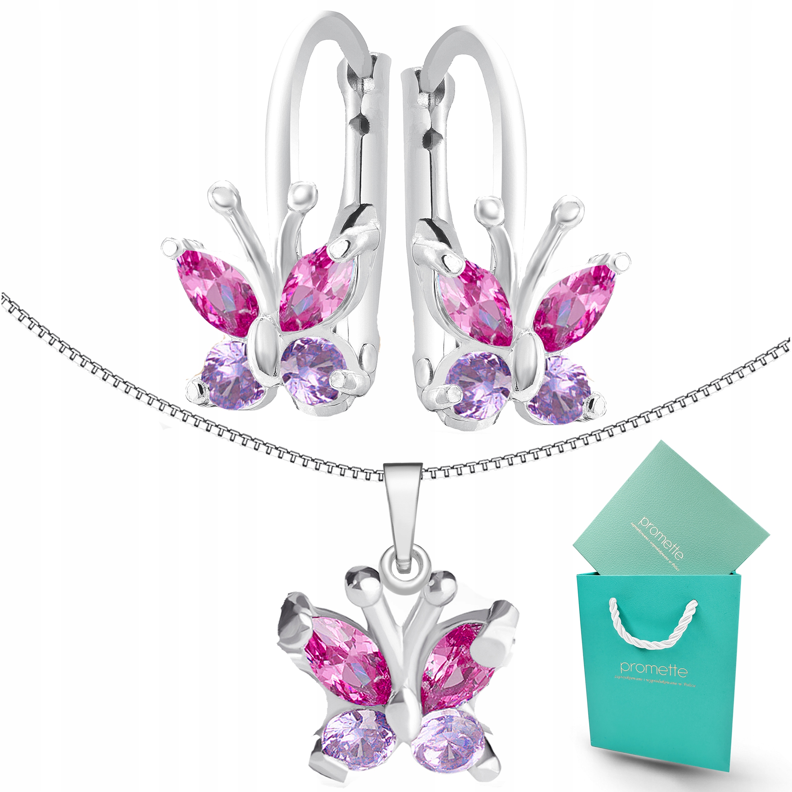 Stříbrné šperky pro dívky náušnice přívěsek s anglickým zapínáním, stříbro 925