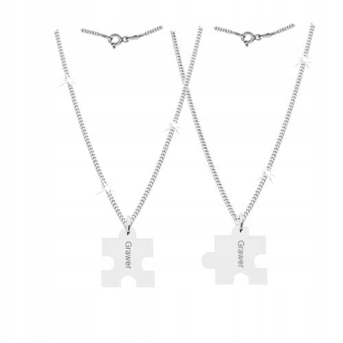 Sada dvou puzle náhrdelníků, přátelství stříbro ryzost 925 Gravírování