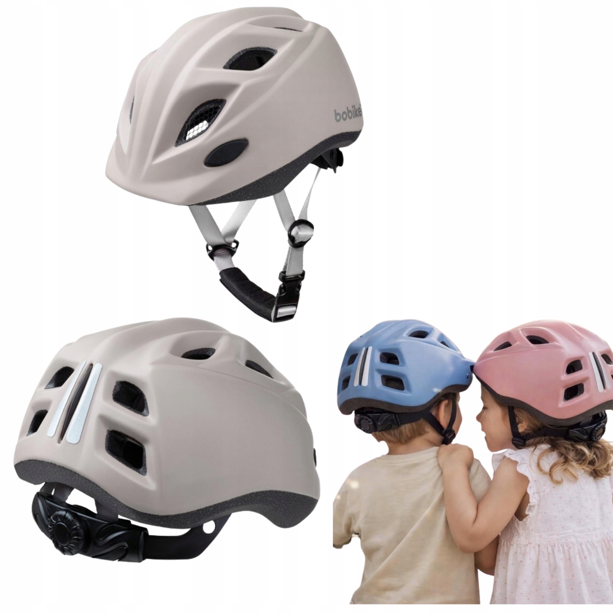 Dětská nastavitelná cyklistická přilba Xxs 44-48 cm béžová Vanilla Bobike