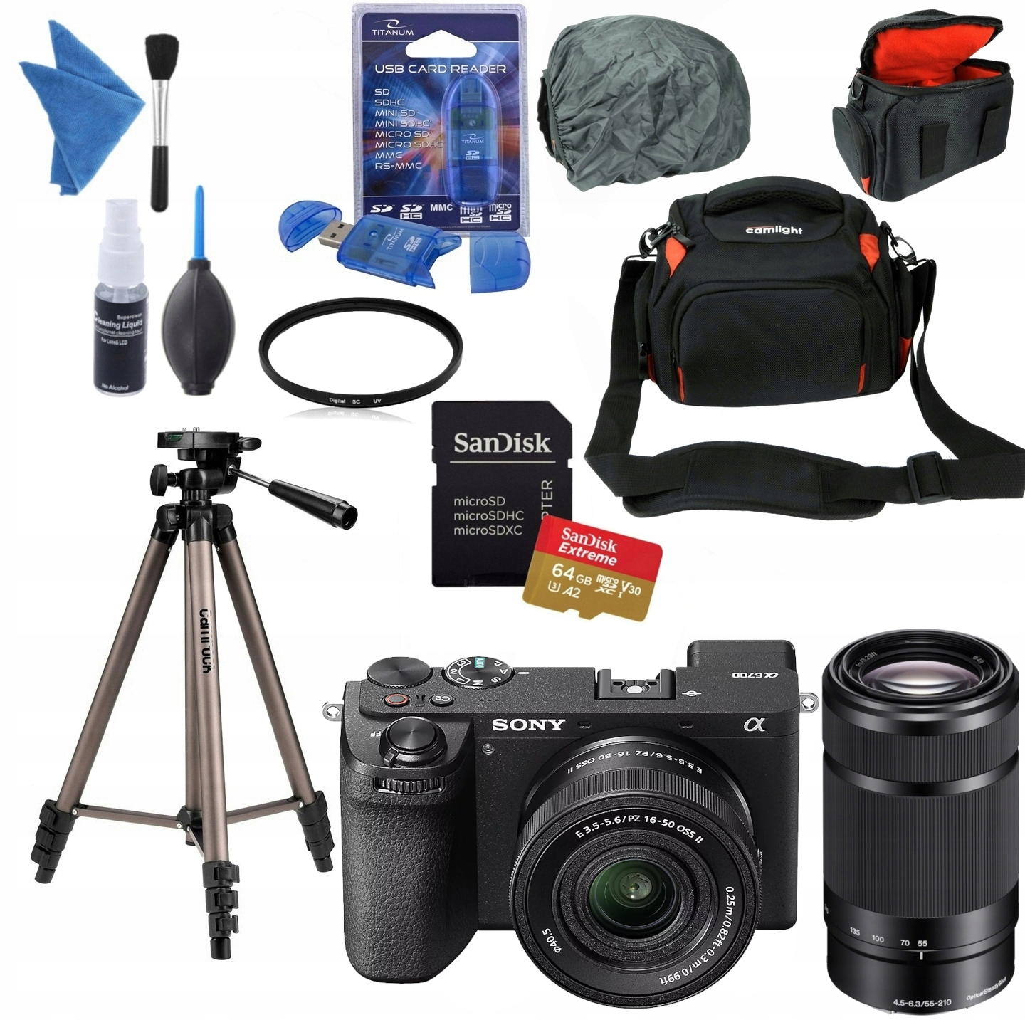 Aparat Sony Alpha 6700 A6700 E Pz 16-50 Oss II E 55-210 Oss Akcesoria