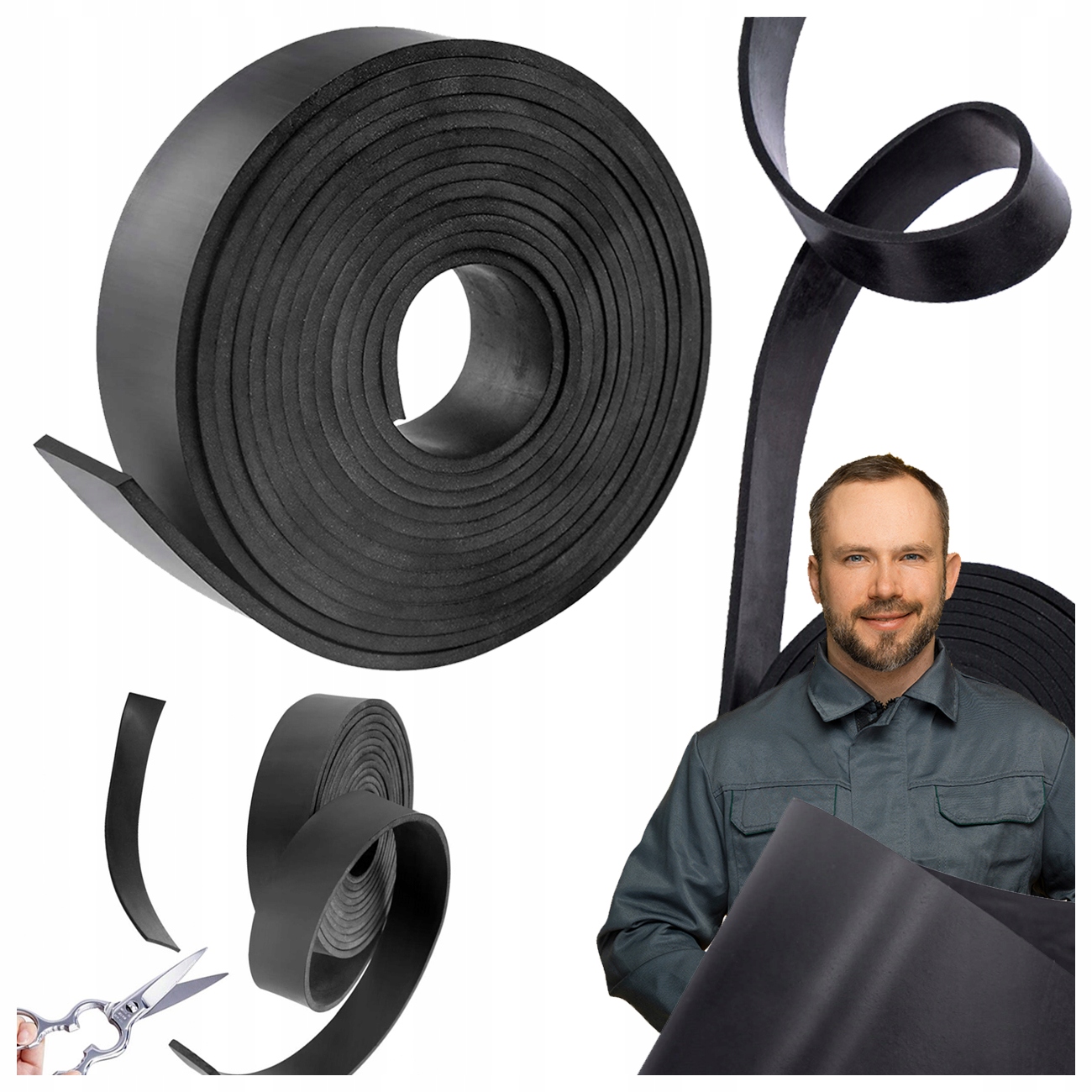 PODKŁADKI PAS GUMOWY POD LEGARY TAŚMA POZIOMUJĄCA TARAS 300CM×5CM×4MM