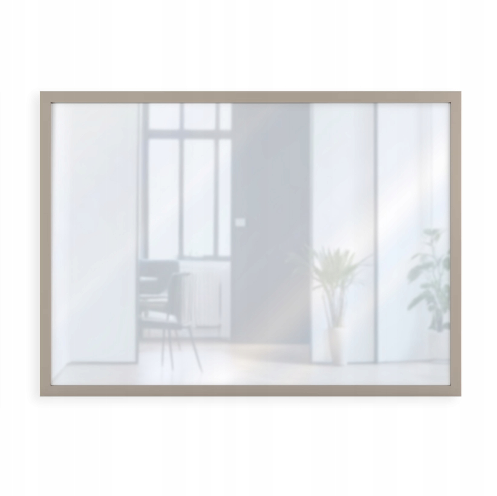 Obdĺžnikové Nástenné Zrkadlo Loft V Úzkom Hliníkovom Ráme 80x50 Šampanské